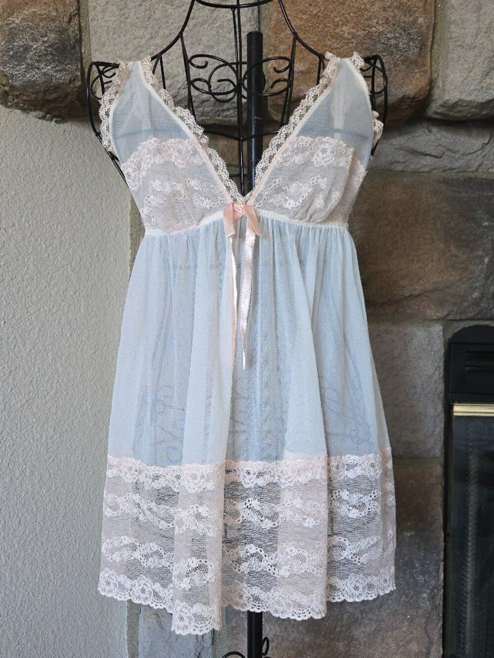 Victoria's Secret Sheer Lace Ivory Babydoll Lingerie